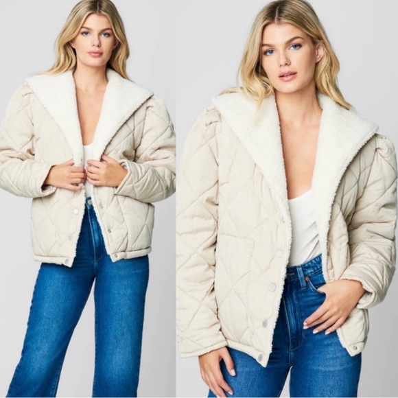 Blank NYC Jackets & Blazers - ⭐️HOST PICK⭐️BLANK NYC Warm Hearts Quilted Faux Shearling Coat Lt Beige L✨NWT✨